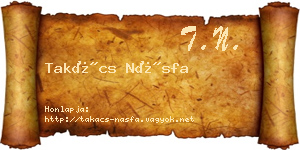 Takács Násfa névjegykártya